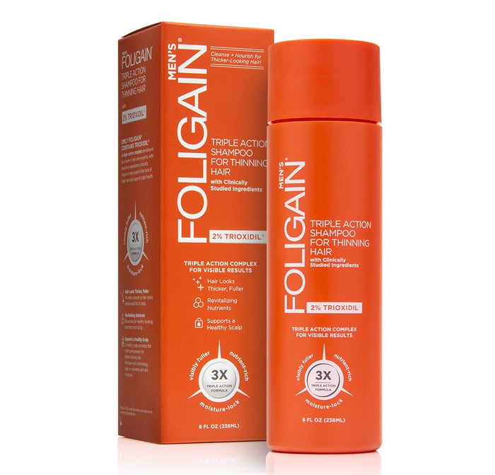 Frete Grátis Shampoo FOLIGAIN® Triple Action - Homens - 2% Trioxidil 236ml